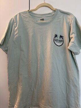 Salty Crew Short Sleeve Tee in Pale Sage with Navy Logo